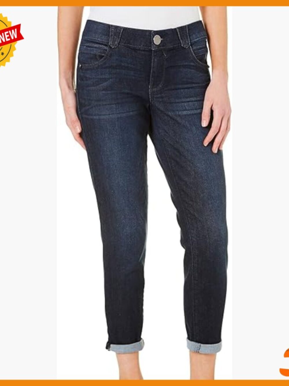 Skinny Crop Jeans with Ab Solution Tech, Mid Rise, Size 6